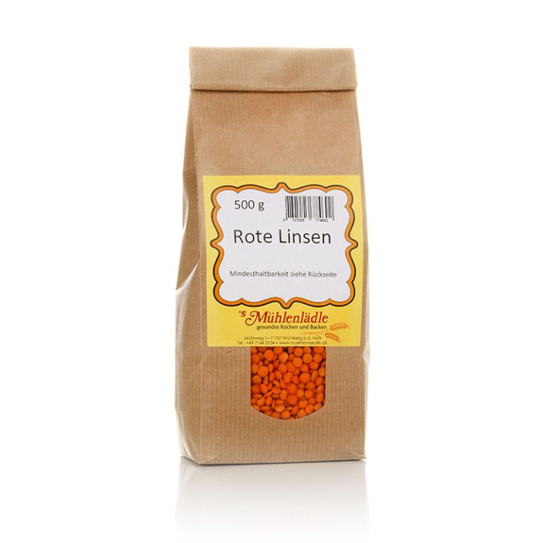 Wie Viele Linsen Sind In Einer 500g Packung Rote Linsen 500g kaufen - Mühlenlädle Onlineshop